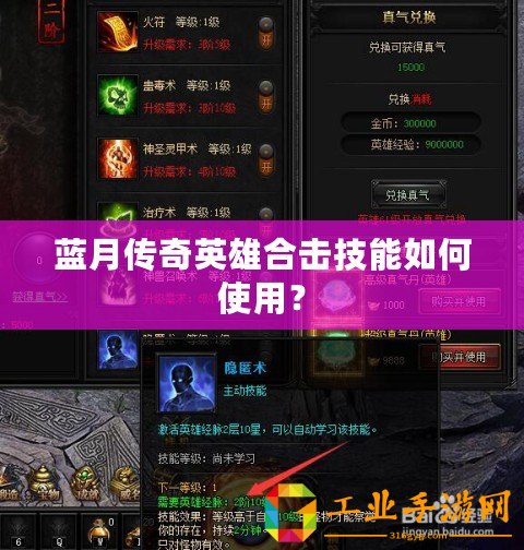 藍月傳奇英雄合擊技能如何使用？