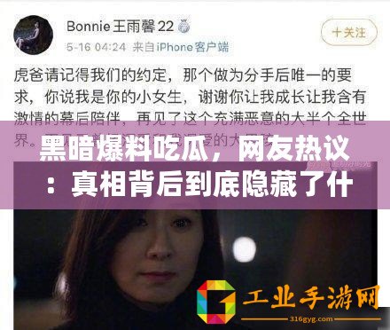 黑暗爆料吃瓜，網(wǎng)友熱議：真相背后到底隱藏了什么秘密？