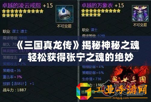 《三國真龍傳》揭秘神秘之魂，輕松獲得張寧之魂的絕妙方法！