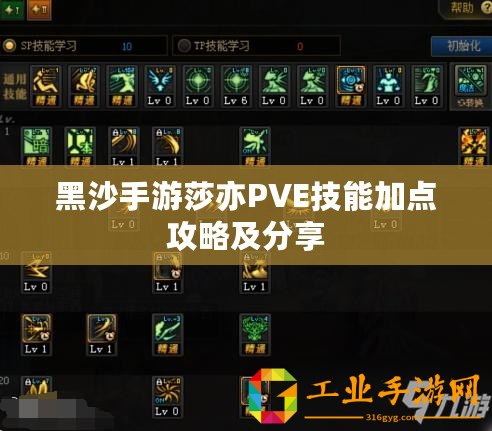 黑沙手游莎亦PVE技能加點(diǎn)攻略及分享